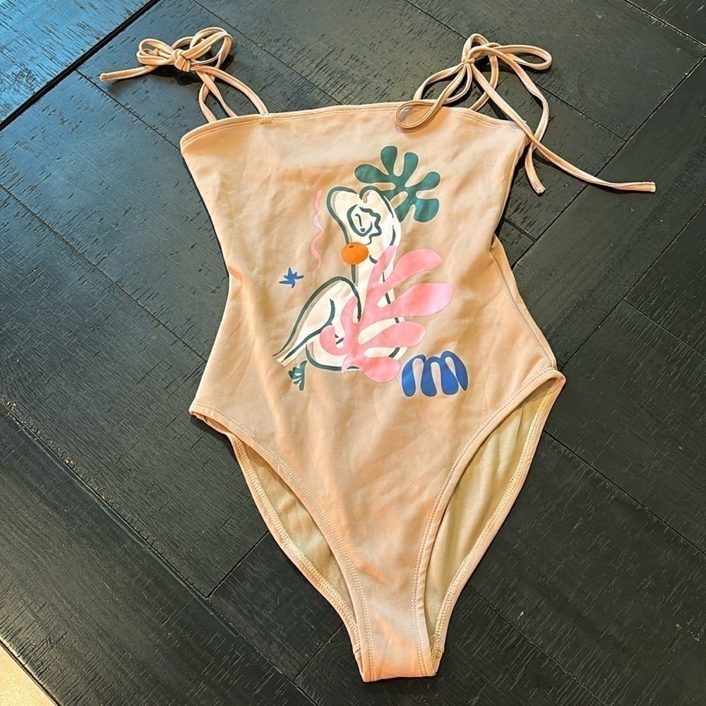 NWT Pomelo Rare Woman Graphic Beach Theme One Piece Swimsuit XS​​​​​​​​​​​​